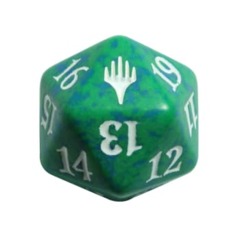 Magic D20 Spindown Dice - Green Planeswalker Symbol